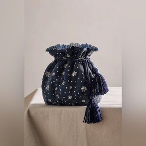 Free People Seasons Sparkle Mini Gift
Sack- Navy NWT RETAILS $58